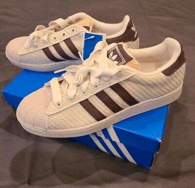 Vintage ADIDAS HEMP Sneakers Superstar Shell Toe Khaki .